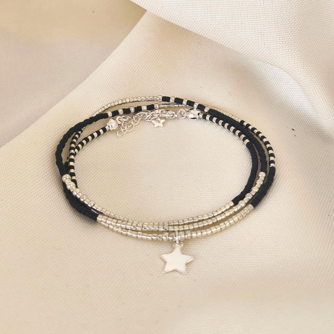Maxi Pulsera Roja de Protección “Alma” – Estrella de Plata