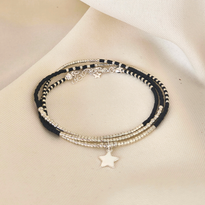 Maxi Pulsera Roja de Protección “Alma” – Estrella de Plata