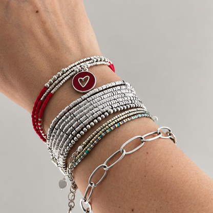 Maxi Pulsera Miyuki con Dije de Corazón en Plata 925 – la joya del amor propio