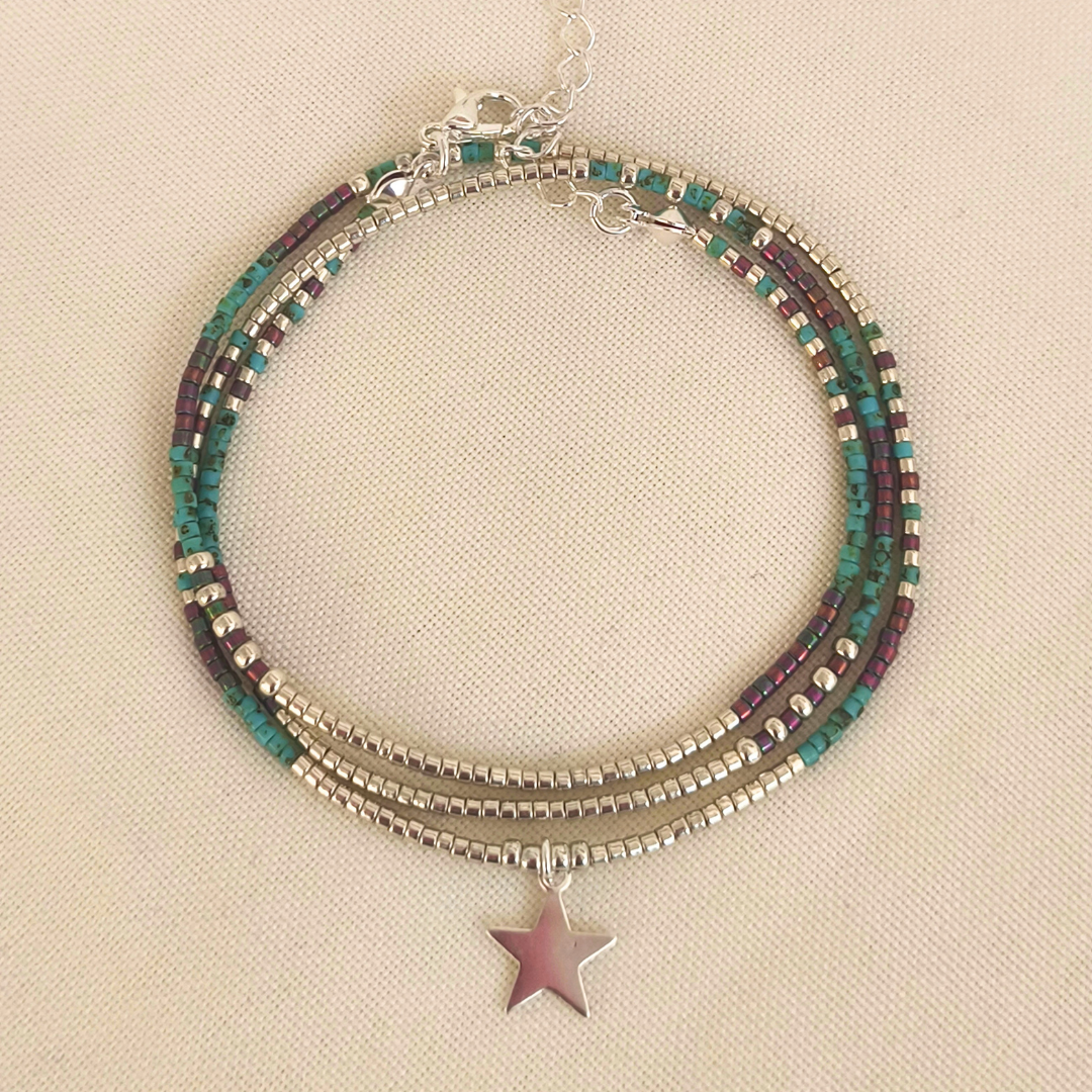 Maxi pulsera amazonita y estrella que ilumina tu camino