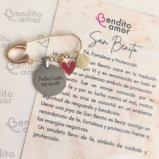 Prendedor San Benito Personalizada Bautizo