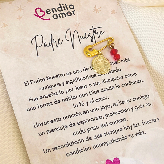 Mini prendedor protección Padre nuestro