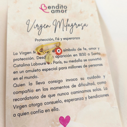 Mini prendedor protección virgen milagrosa