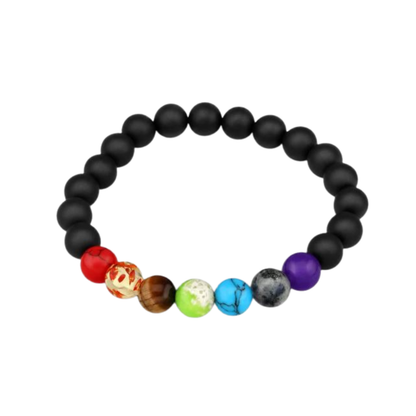 Pulsera Elasticada de Piedras Naturales y 7 Chakras