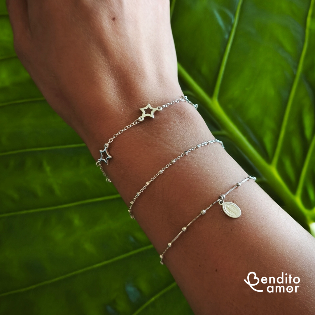 Trío pulseras de plata