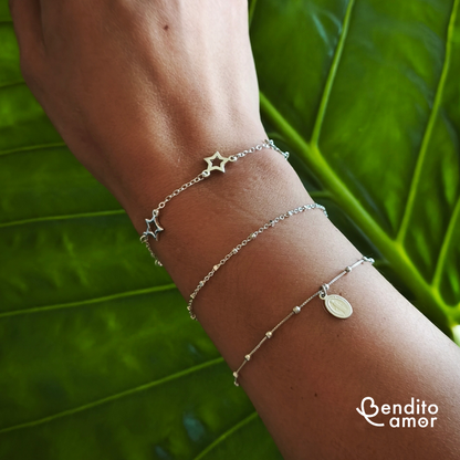 Trío pulseras de plata