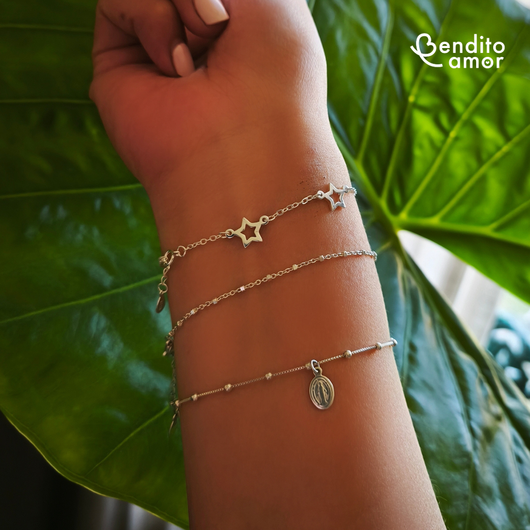 Trío pulseras de plata