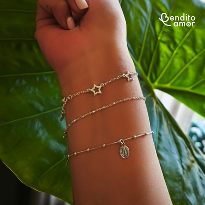 Trío pulseras de plata