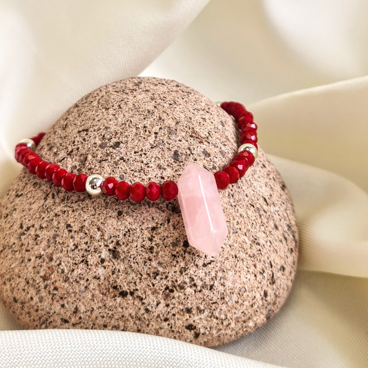 Collar Margarita cuarzo rosado