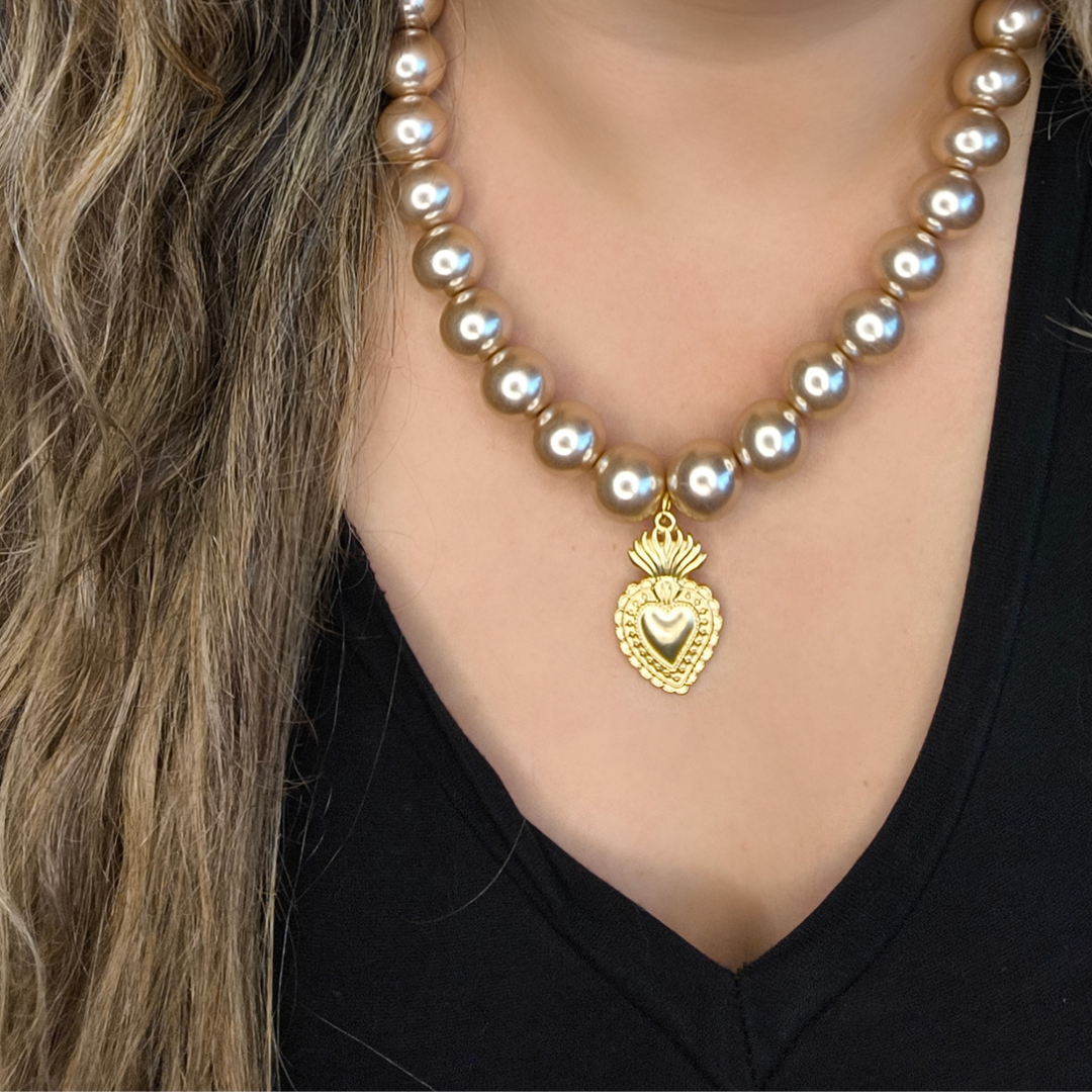 Collar Glamour y Bronze Maxiperlas