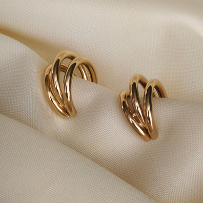 Argollas Triples Bañadas en Oro de 24K