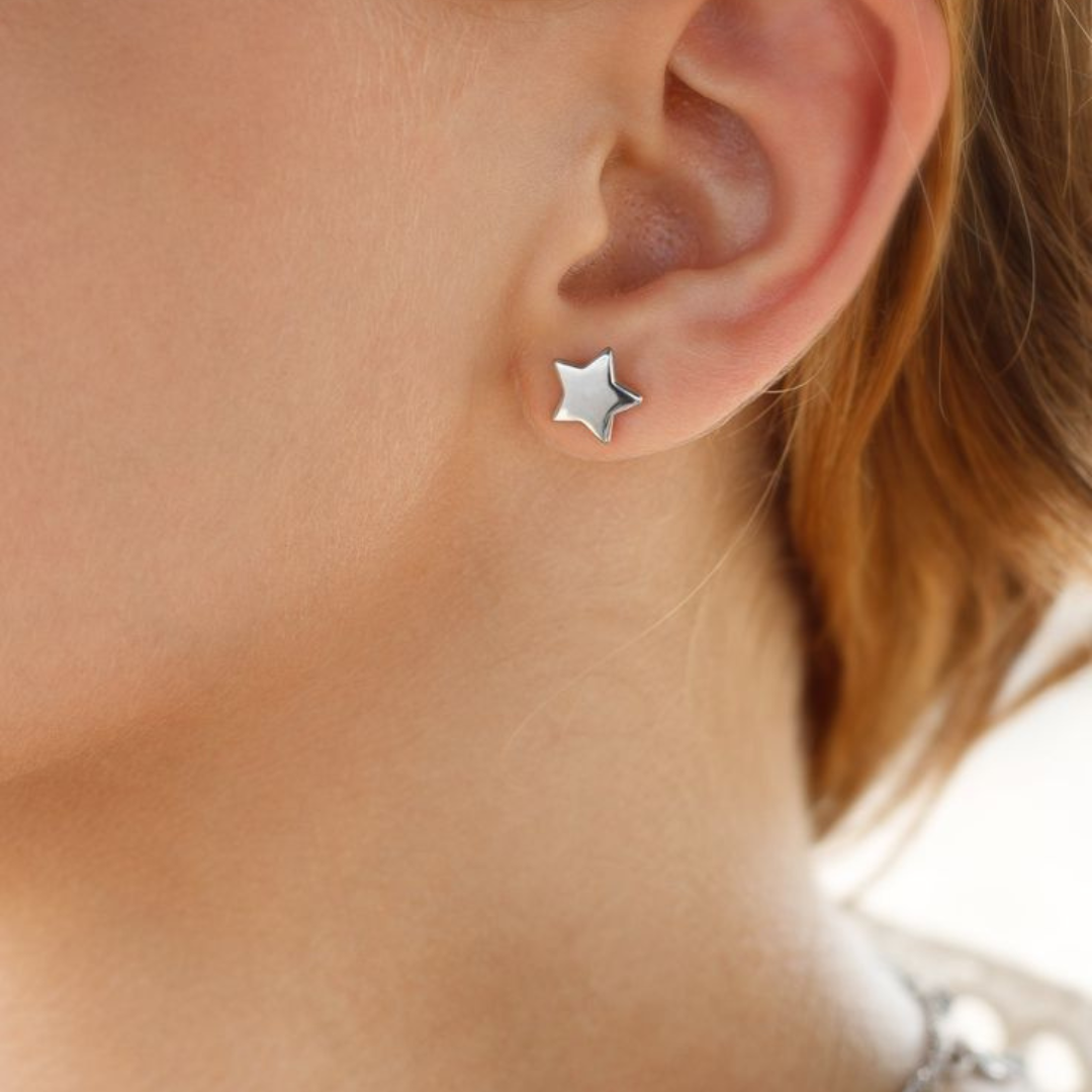 Aros de plata estrella Mimosa