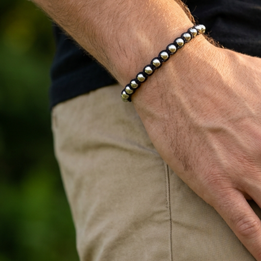 Pulsera de Hilo Ajustable con Balines de Plata 925