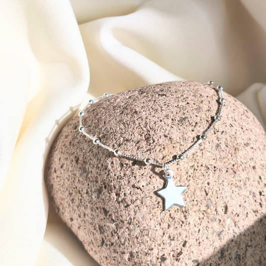 Pulsera de plata veneciana estrella