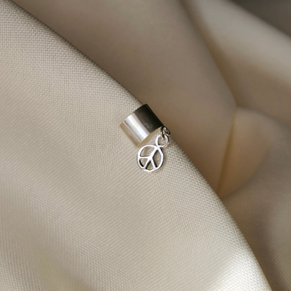 Aro Ear cuff Amor y Paz plata 925