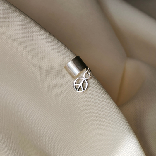 Aro Ear cuff Amor y Paz plata 925