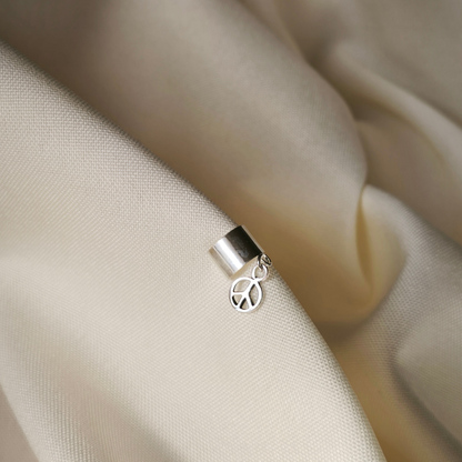 Aro Ear cuff Amor y Paz plata 925