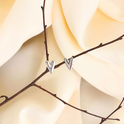 Aros plata 925 corazón Chunky