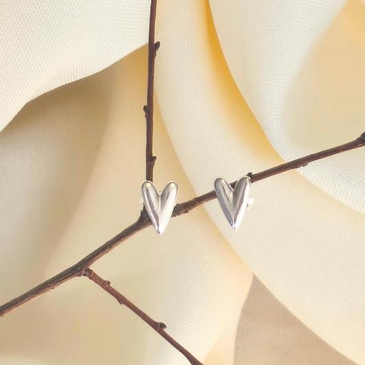 Aros plata 925 corazón Chunky