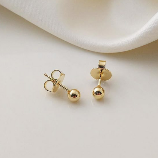 Aros bolita bañados en Oro
