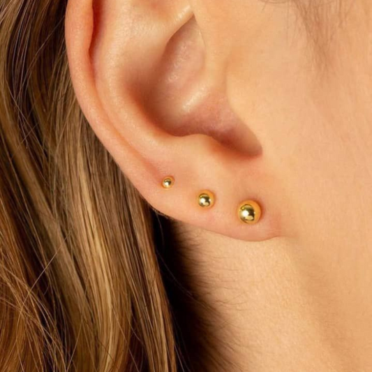 Aros bolita bañados en Oro