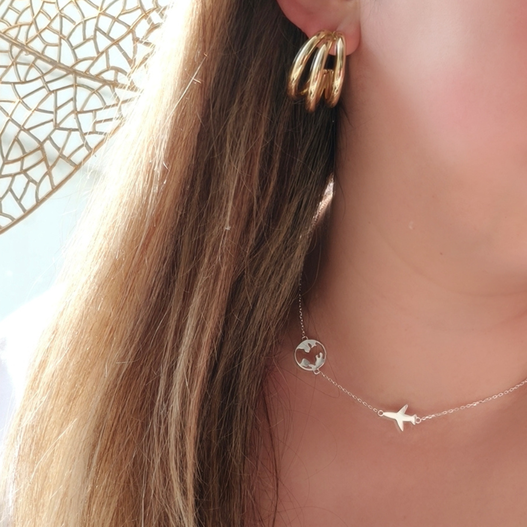 Argollas Triples Bañadas en Oro de 24K