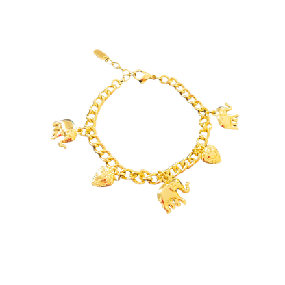 Pulsera Elefante de la Suerte Enchapada en Oro 18K