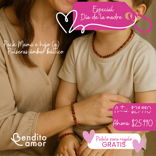 Pack Día de la mamá pulseras de ámbar Báltico