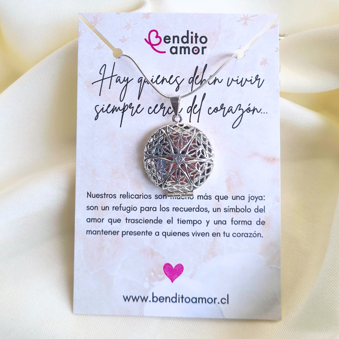 Relicario cofre Bendito amor/ incluye foto