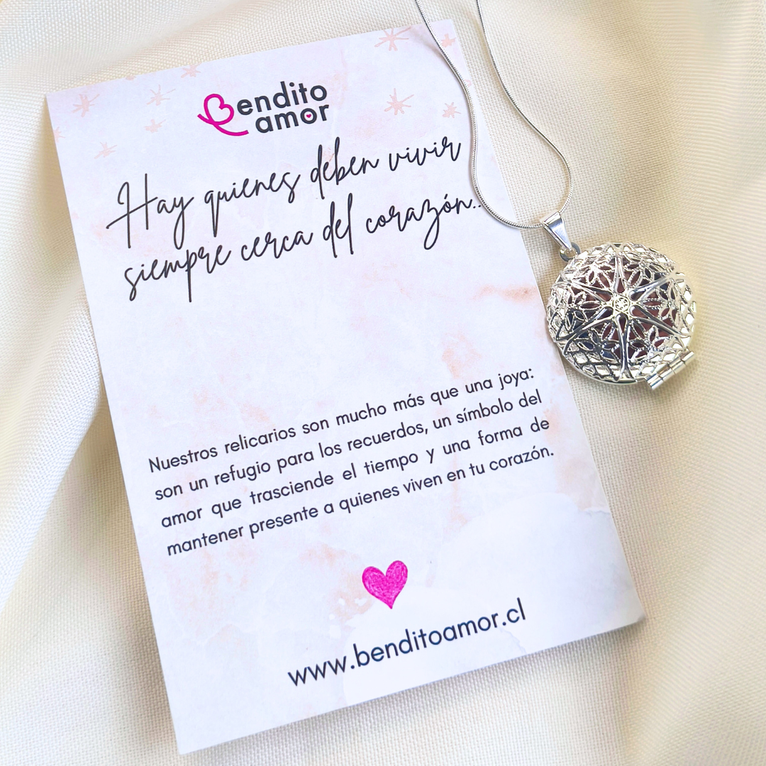 Relicario cofre Bendito amor/ incluye foto