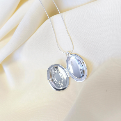 Relicario cofre ovalado Bendito amor/ incluye foto