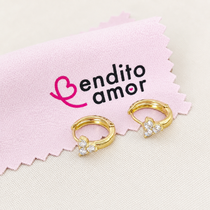 Argollas de Oro Laminado 14K con Circones– 13 mm