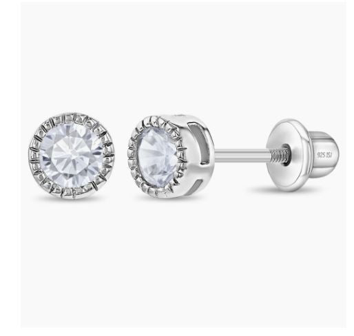 Aros redondos de plata 925 y circones