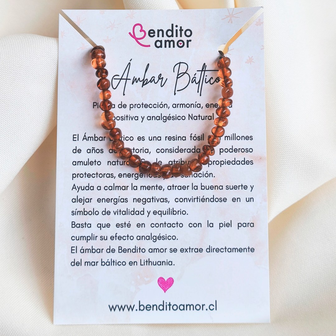 Pulsera ajustable ámbar cognac unisex