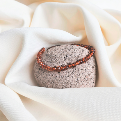 Pulsera ajustable ámbar cognac unisex