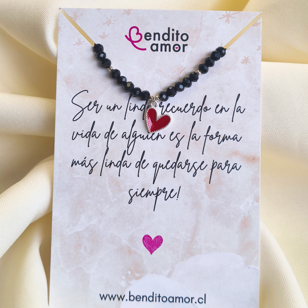 Pulsera ajustable corazón rojo