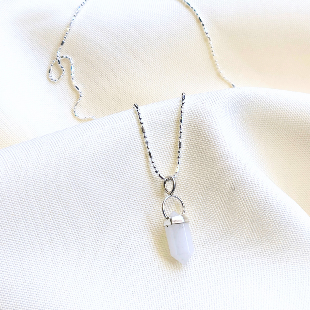 Cadena plata y cuarzo energía 45 cm