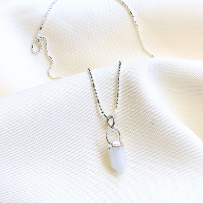 Cadena plata y cuarzo energía 45 cm