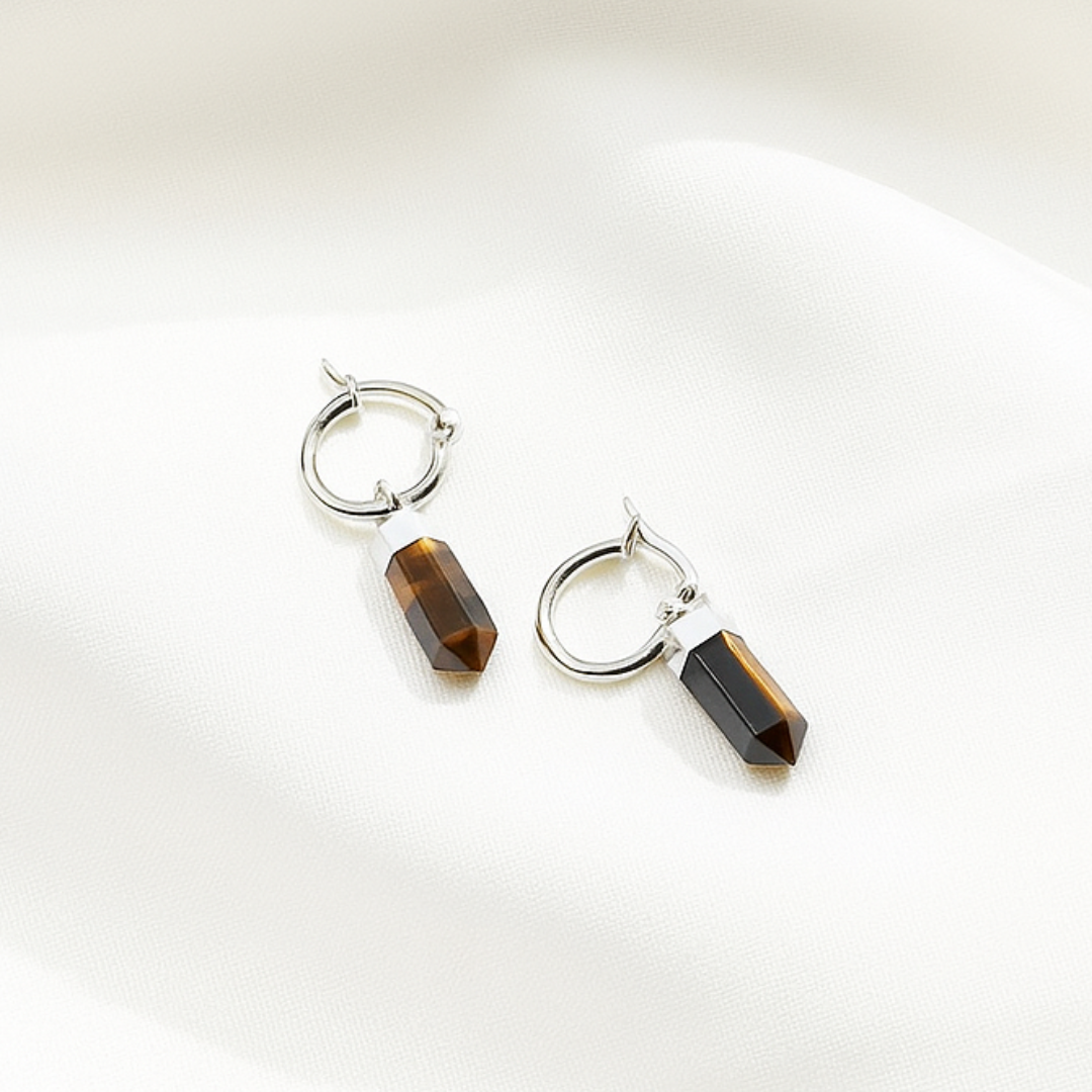 Argollas Ojo de tigre 17 mm Par