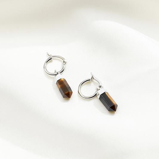 Argollas Ojo de tigre 17 mm Par
