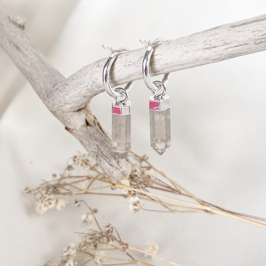 Argollas Cuarzo Ahumado 13 mm