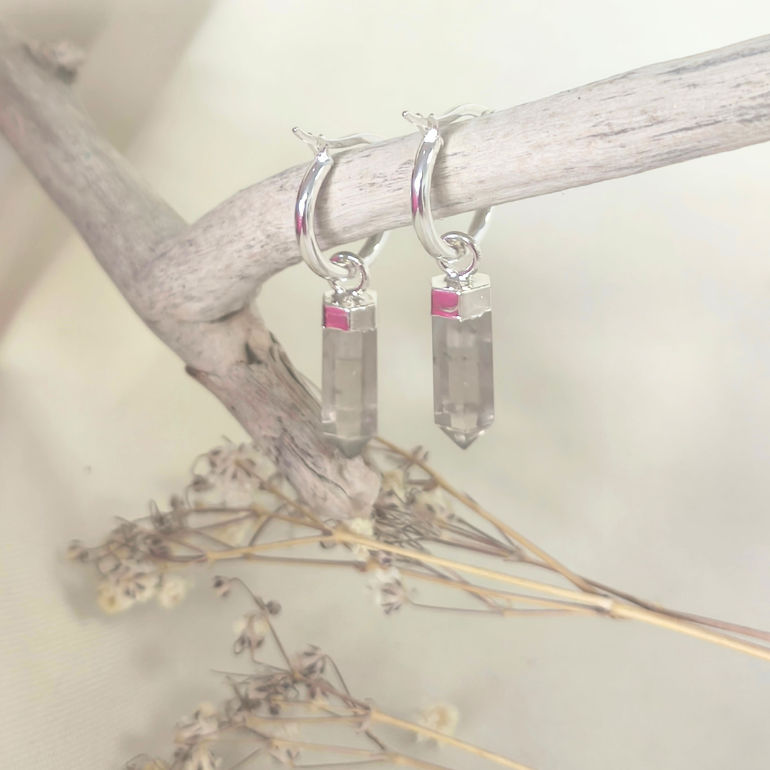 Argollas Cuarzo Ahumado 13 mm