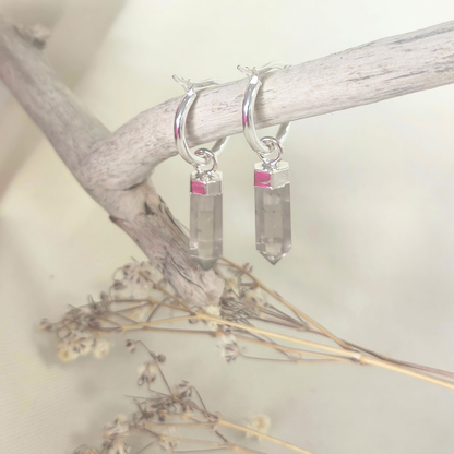 Argollas Cuarzo Ahumado 13 mm