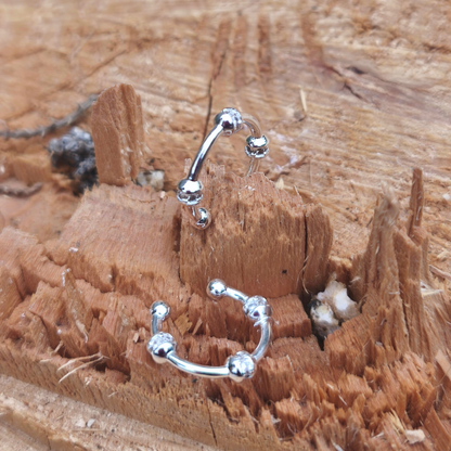 Par Aros Ear Cuff de Plata 925 con Circones – brillo sin perforación
