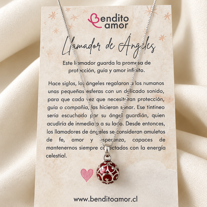 Llamador de Ángeles Rojo de Protección – la bola que descansa sobre tu corazón