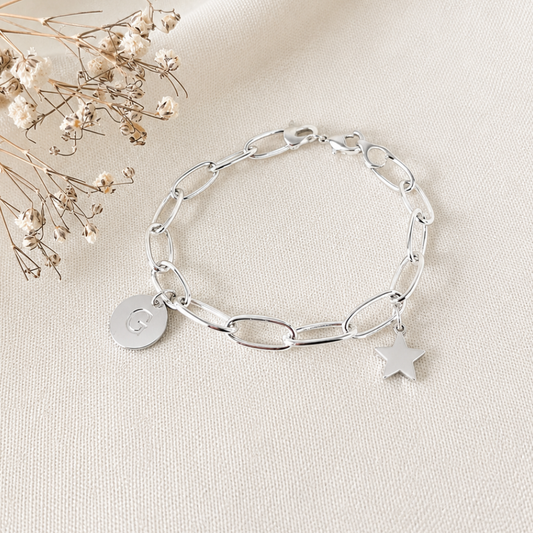 Pulsera plata Bendito amor personalizada