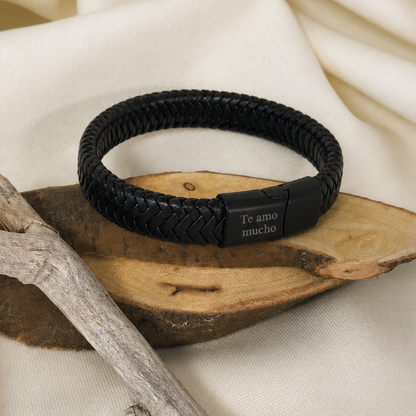 Pulsera de ecocuero trenzado personalizada – el regalo con tu mensaje grabado para siempre