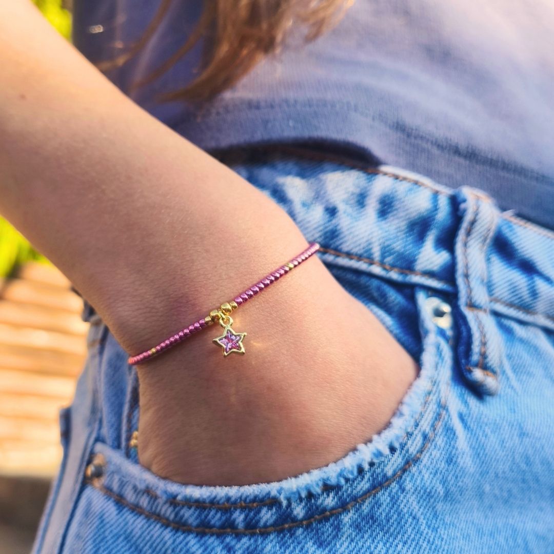 Pulsera infantil Rosa con Estrella: un brillo que te recuerda creer en tus sueños