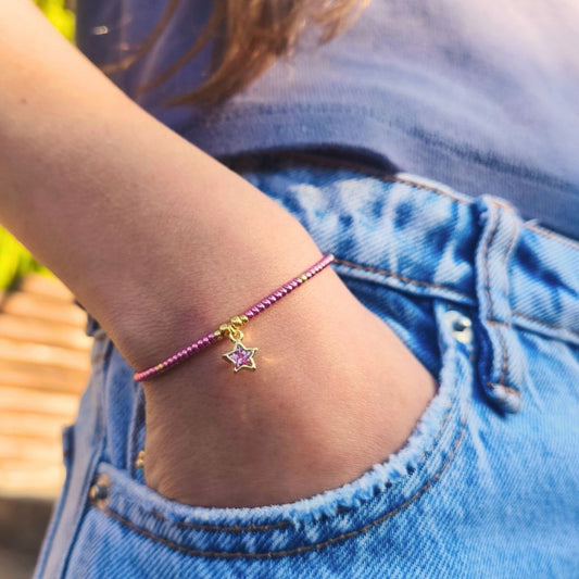 Pulsera infantil Rosa con Estrella: un brillo que te recuerda creer en tus sueños