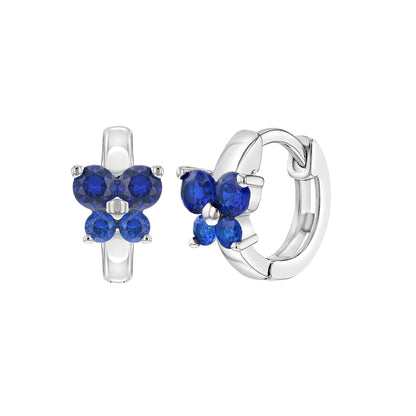 Argollas mariposa de plata 925 y circones de 11 mm para niñas